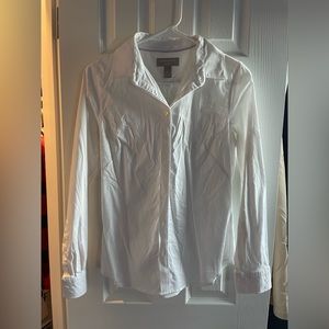 Banana Republic Long Sleeved Non-Iron Button Up Shirt (White)